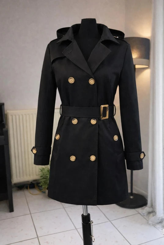 Trench Noir Elégant Femme –  Anjou Dressing