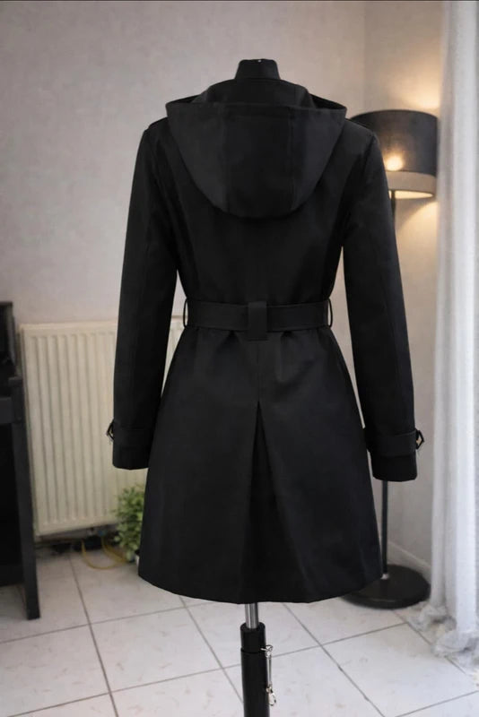 Trench Noir Elégant Femme –  Anjou Dressing